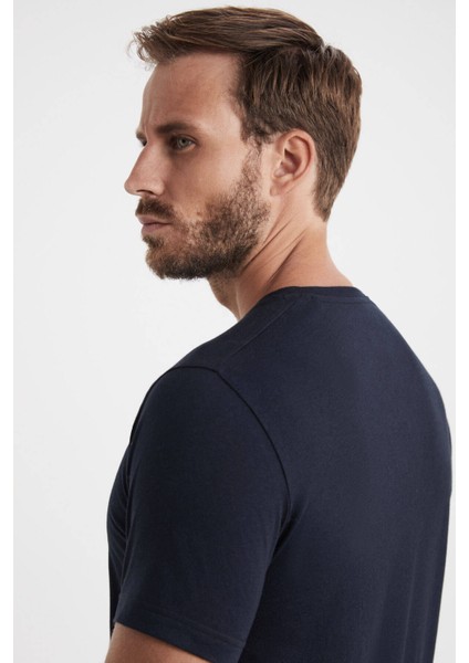 Kaşmir Karışım Bisiklet Yaka Siyah T-Shirt indirimleri