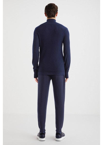 Slim Fit Lacivert Activewear Merino Yün Triko indirimleri