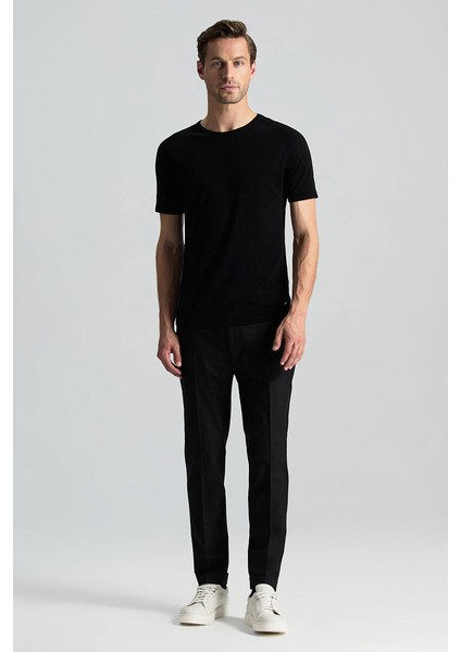 Bisiklet Yaka Siyah Giza Pamuk Triko T-Shirt modelleri