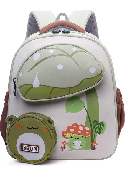Yağmurdan Saklanan Kurbağa Anaokulu Okul Çantası 3-6 Yaş Çocuk Omuz Çantası (Yurt Dışından)
