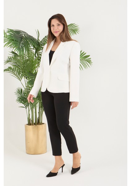 Kadın Tek Düğme Belden Oturtmalı Spor Ceket modelleri