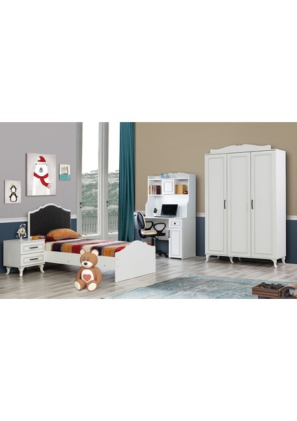 Melis Genç Odası - 3 Kapılı Dolap, Karyola, Komodin, Masa