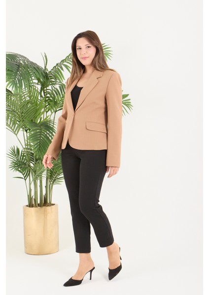 Kadın Tek Düğme Belden Oturtmalı Spor Ceket fiyatları