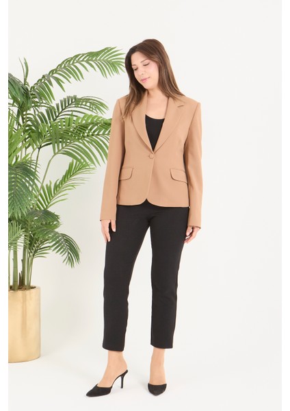 Kadın Tek Düğme Belden Oturtmalı Spor Ceket modelleri