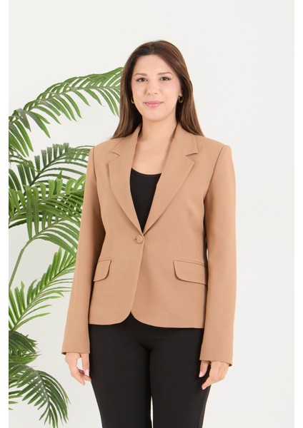 Kadın Tek Düğme Belden Oturtmalı Spor Ceket indirimleri