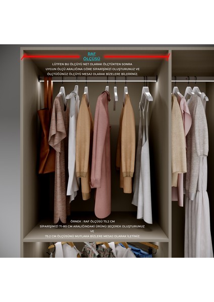 Hareket Sensörlü LED Dolap Içi Işık ve Askı Borusu - 71-80 cm - Dolap Içi Aydınlatma fiyatları