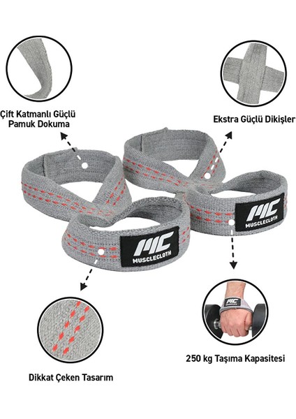 8 Loop Lifting Straps Gri fiyatları