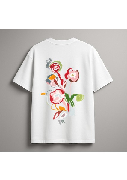 Veloré Abstract Bloom Oversize Baskılı Tişört