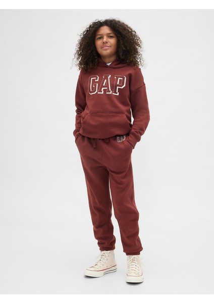 Erkek Çocuk Bordo Relaxed Gap Logo Eşofman Altı