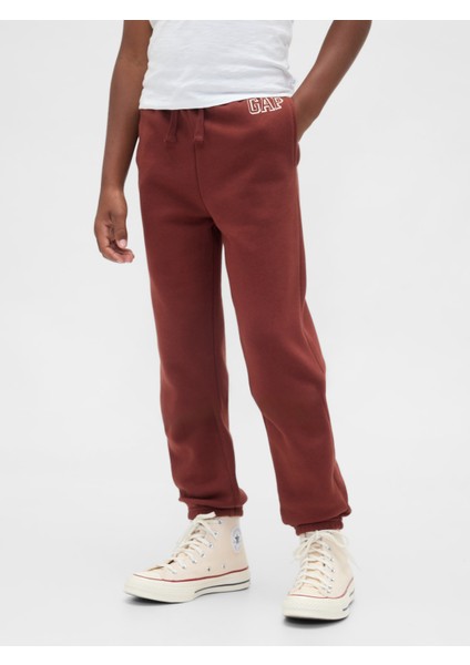 Erkek Çocuk Bordo Relaxed Gap Logo Eşofman Altı modelleri