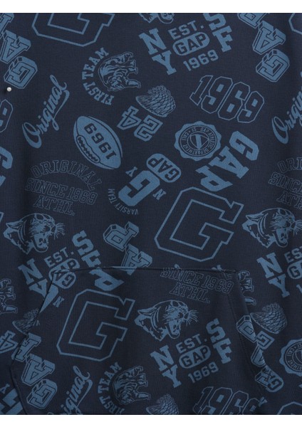 Erkek Çocuk Lacivert Relaxed Gap Baskılı Sweatshirt fiyatları