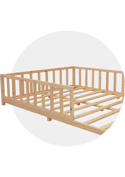 KFB640 Montessori Yer Yatağı – 140X200 Cm, Masif Ahşap, Kenar Korumalı, Iskandinav Tasarım indirimleri