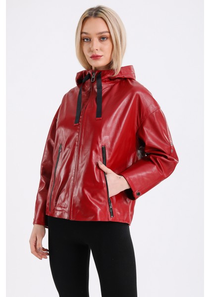 Gaga Kadın Kapüşonlu Deri Mont fiyatları