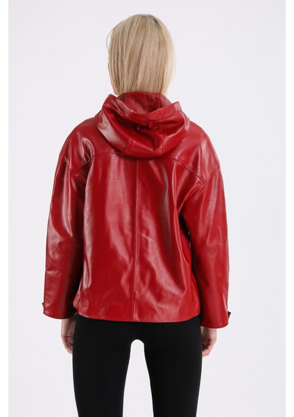 Gaga Kadın Kapüşonlu Deri Mont indirimleri