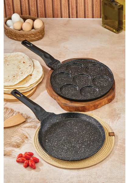Granit Krep ve Pankek Tavası Set
