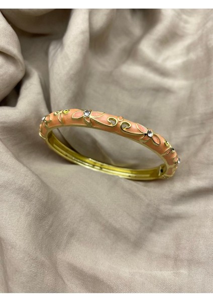 Renkli Mineli Kelepçe Bileklik Kadınlar İçin Çiçek Desenli Modern Aksesuar