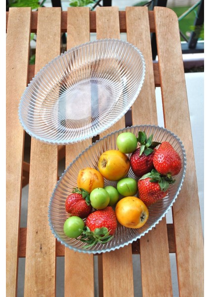 Kase Sunum Cam Oval Aria 2 Li 21CM Cam Tabak Çerez Meyve Sunum fiyatları