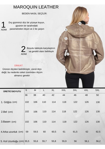 Gaga Kadın Kapüşonlu Deri Mont indirimleri