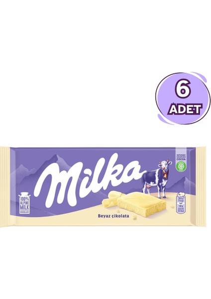 Beyaz Tablet Çikolata 80 gr – 6 adet