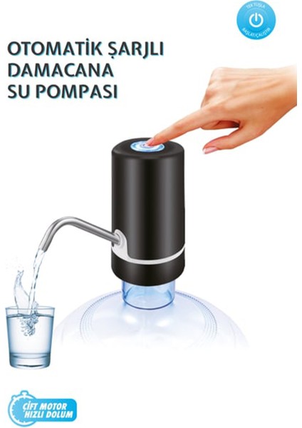 Şarjlı Damacana Su Pompası Silikon Gövde Çift Motorlu Kompakt Tasarım