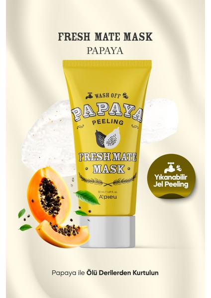 Papaya Özlü Pürüzsüzleştirici Peeling 50ml A'PIEU Fresh Mate Papaya Mask (Peeling)