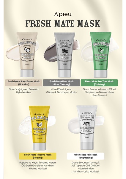 Papaya Özlü Pürüzsüzleştirici Peeling 50ml A'PIEU Fresh Mate Papaya Mask (Peeling) indirimleri