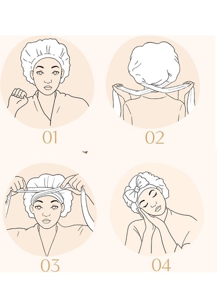 Ayarlanabilir Tek katlı Ipek Saten Saç Bakım ve Uyku Bonesi Bandana-Gül Kurusu modelleri