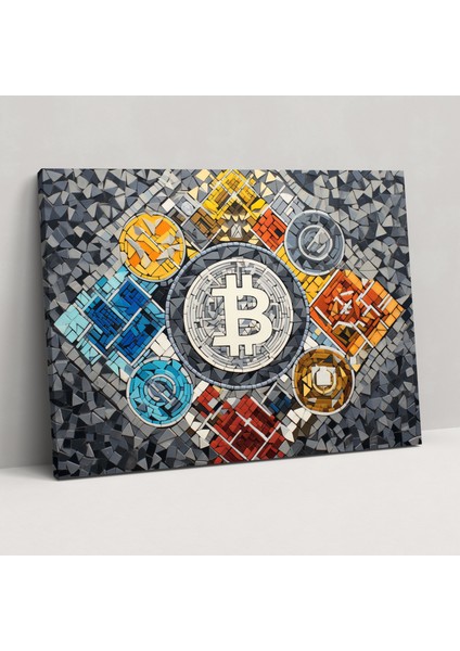 Blockchain Kripto Para Kanvas Tablo - Duvar Dekorasyonu Duvar Sanatı