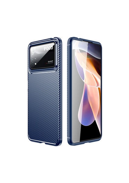 Poco X4 Pro 5g Kılıf Karbon Desenli Esnek Yüksek Kaliteli Meteryalden Üretilmiş Silikon Kapak Ryc/negro