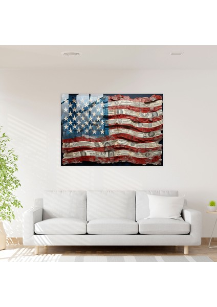 Amerikan Doları Cam Tablo Baskısı - Amerikan Express Vatanseverlik Amerikan Doları Cam Tablo modelleri