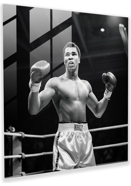 Muhammad Ali Zafer Cam Tablosu - Modern Sanat Duvar Dekorasyonu Zafer Dolu Ruh