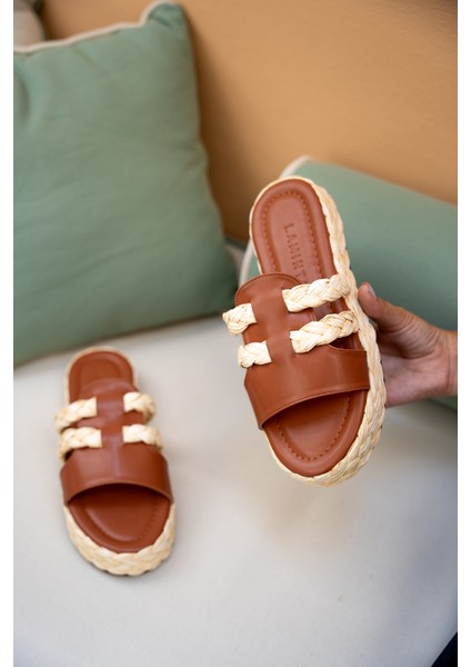 Frida Taba Hasır Şeritli Kadın Terlik fiyatları