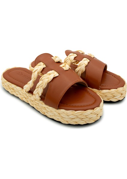 Frida Taba Hasır Şeritli Kadın Terlik fırsatları