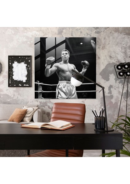 Muhammad Ali Zafer Cam Tablosu - Modern Sanat Duvar Dekorasyonu Zafer Dolu Ruh fiyatları