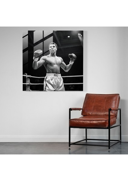Muhammad Ali Zafer Cam Tablosu - Modern Sanat Duvar Dekorasyonu Zafer Dolu Ruh modelleri