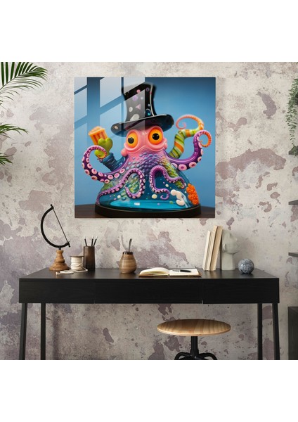 Denizanası Cam Tablosu - Masalsı Deniz Hayvanı Duvar Dekorasyonu - Denizanası Duvar Dekorasyonu Deniz Hayvanları Masalsı Tasarım fiyatları