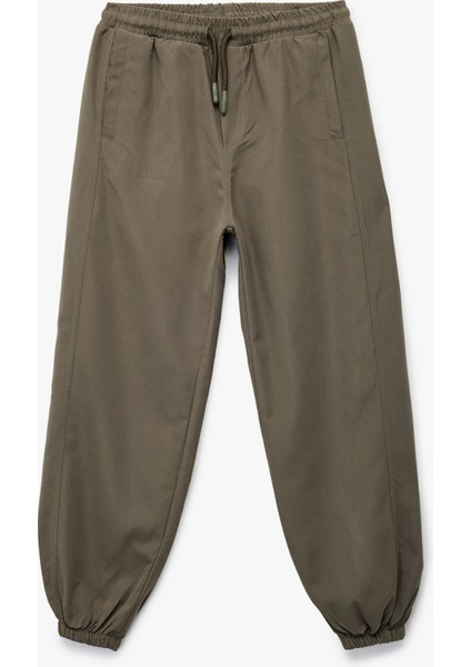 Cepli Beli Lastikli Bağlamalı Loose Fit Jogger Paraşüt Pantolon