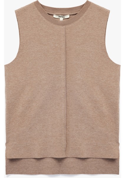 Basic Bisiklet Yaka Triko Kolsuz Kazak modelleri