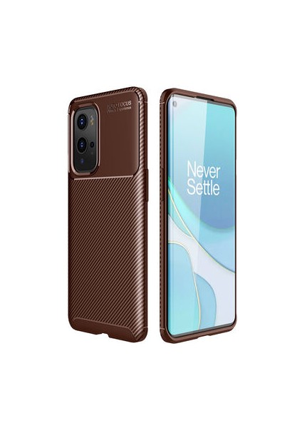 One Plus 9 Pro Kılıf Karbon Desenli Esnek Yüksek Kaliteli Meteryalden Üretilmiş Silikon Kapak Ryc/negro