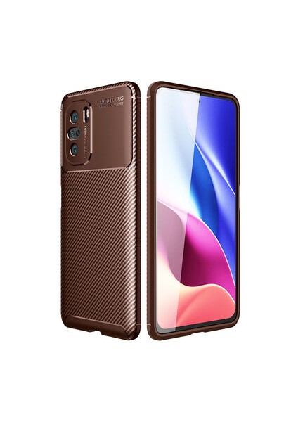 Poco F3 Kılıf Karbon Desenli Esnek Yüksek Kaliteli Meteryalden Üretilmiş Silikon Kapak Ryc/negro
