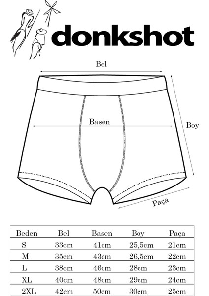 3'lü Set Pamuklu Likralı Erkek Boxer 1001