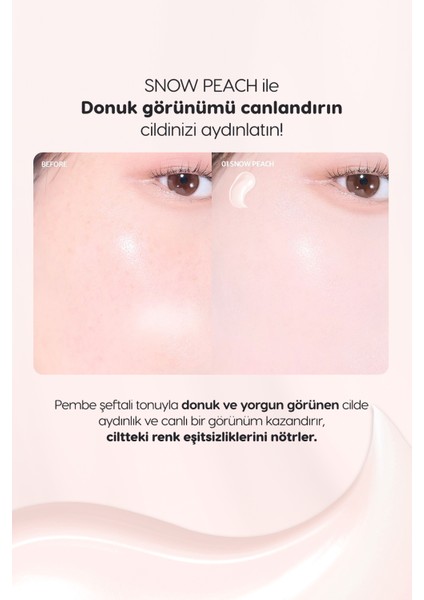 Aydınlık Görünüm Sunan Ton Eşitleyici Krem PERIPERA Filter Fit Milk Tone Up (001 Snow Peach) SPF30 fiyatları