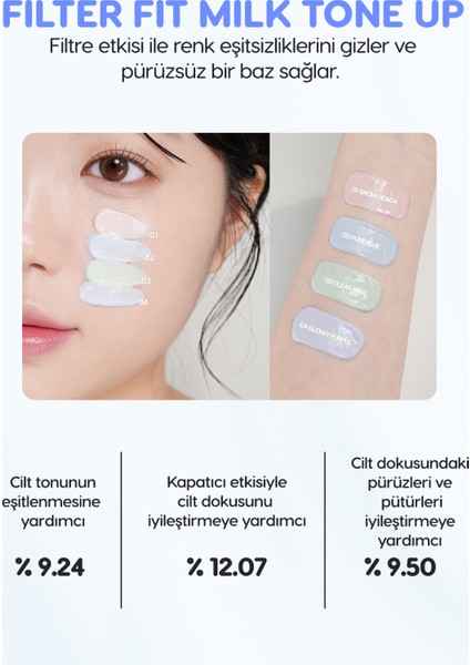 Canlı Görünüm Sunan Ton Eşitleyici Krem PERIPERA Filter Fit Milk Tone Up (002 Pure Blue) SPF30 fırsatları