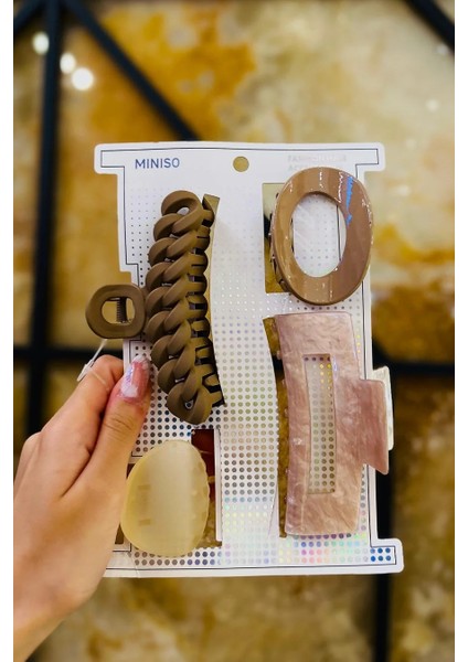 Kahverengi Kıskaç Toka Seti (4 Adet)