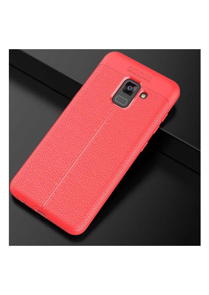Samsung Galaxy A8 2018 Kılıf Deri Silikon Yüzeyli Yüksek Kaliteli Silikondan Üretilmiş Premium Silikon Kapak Ryc/niss