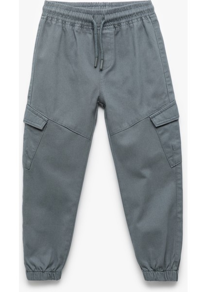 Pamuklu Gabardin Beli Bağcıklı Kargo Cepli Jogger Pantolon