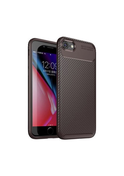 iPhone Se 2022 Kılıf Karbon Desenli Esnek Yüksek Kaliteli Meteryalden Üretilmiş Silikon Kapak Ryc/negro