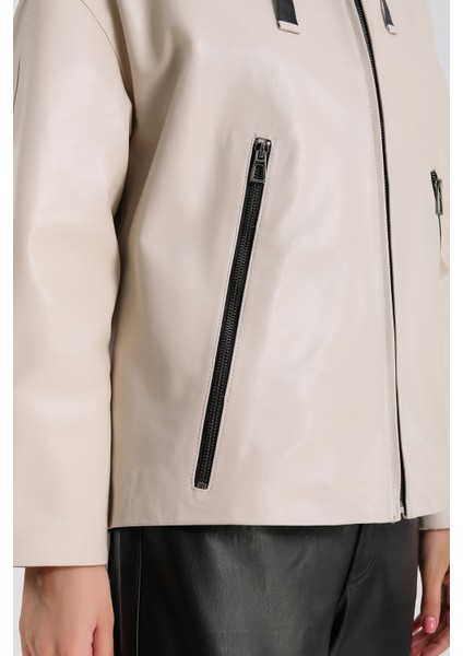 Gaga Kadın Kapüşonlu Deri Mont indirimleri