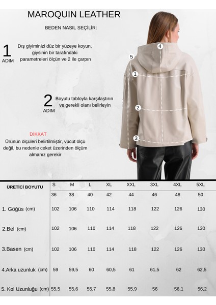 Gaga Kadın Kapüşonlu Deri Mont