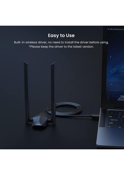 U18A Wifi 6 1201 Mbps 2-5dBi Antenli USB Adaptör indirimleri
